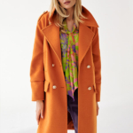Pomarańczowy oversizowy płaszcz