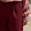 Eleganckie spodnie bordo z wysokim stanem