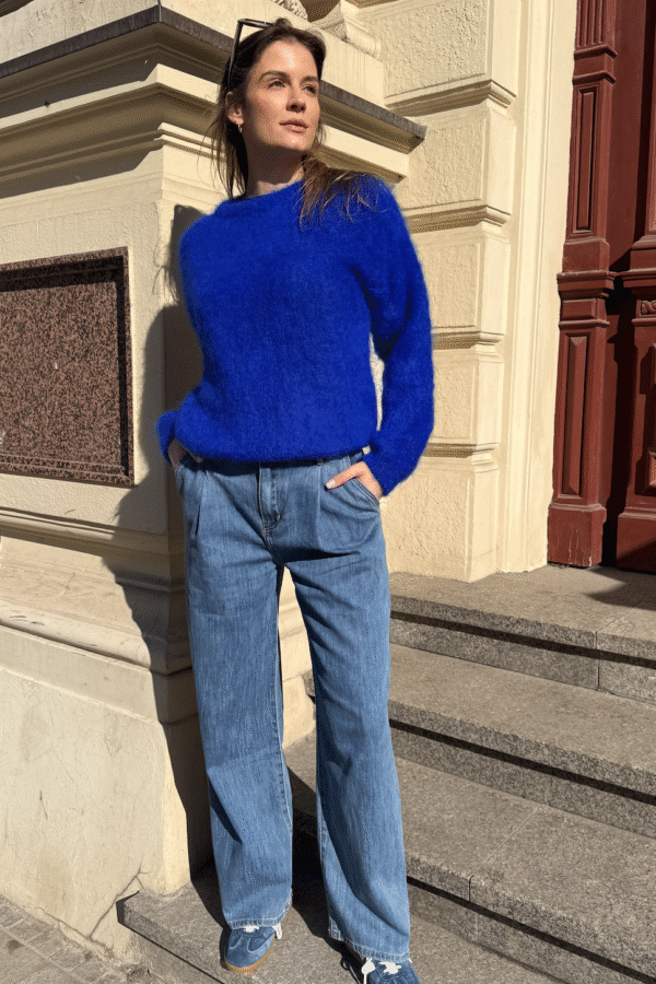 Jeansy bawełniane z szeroką nogawką