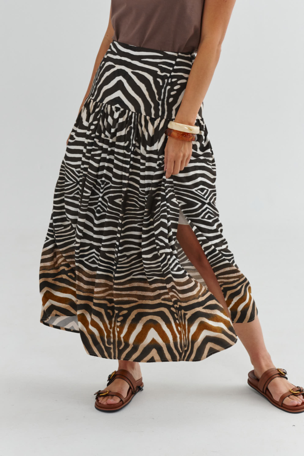 spódnica safari z rozcięciem maxi
