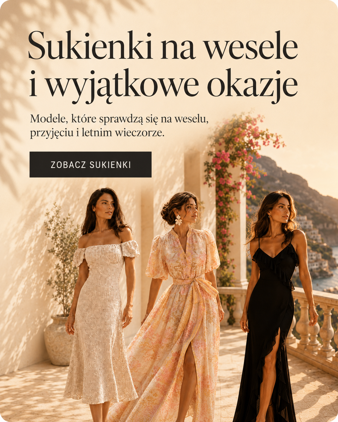 Sukienki na wesele i wyjątkowe okazje – trzy eleganckie stylizacje damskie EZURI.